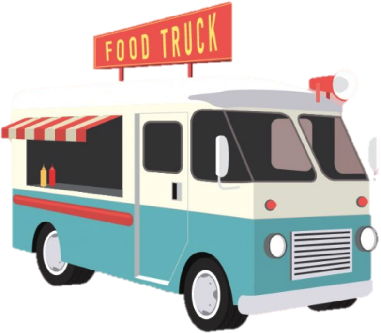 Colorful Food Truck Illustration PNG