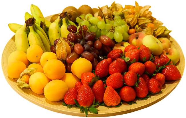 Colorful Fruit Basket Assortment PNG