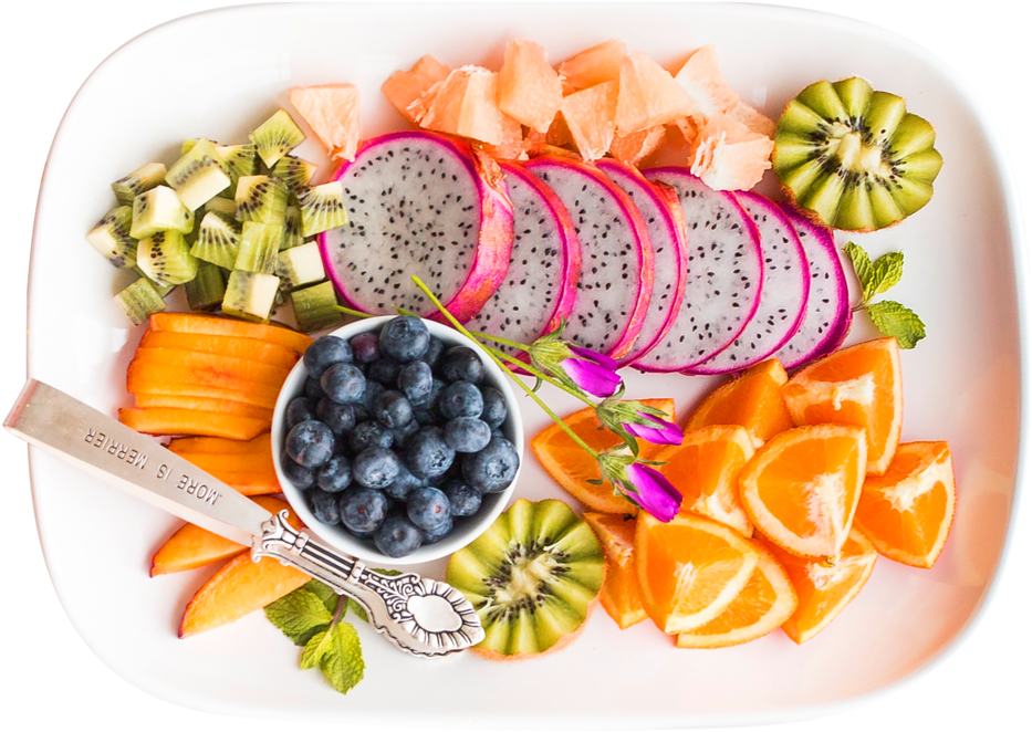 Colorful Fruit Platter Assortment PNG