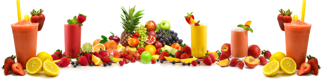 Colorful Fruit Smoothie Spread PNG