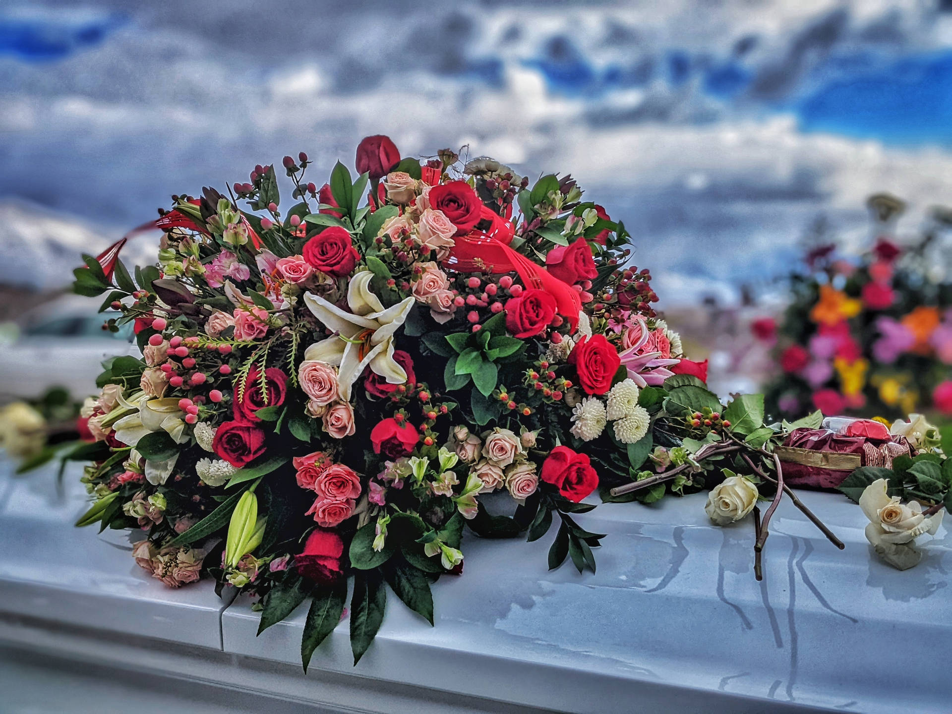 Colorful Funeral Flowers Wallpaper