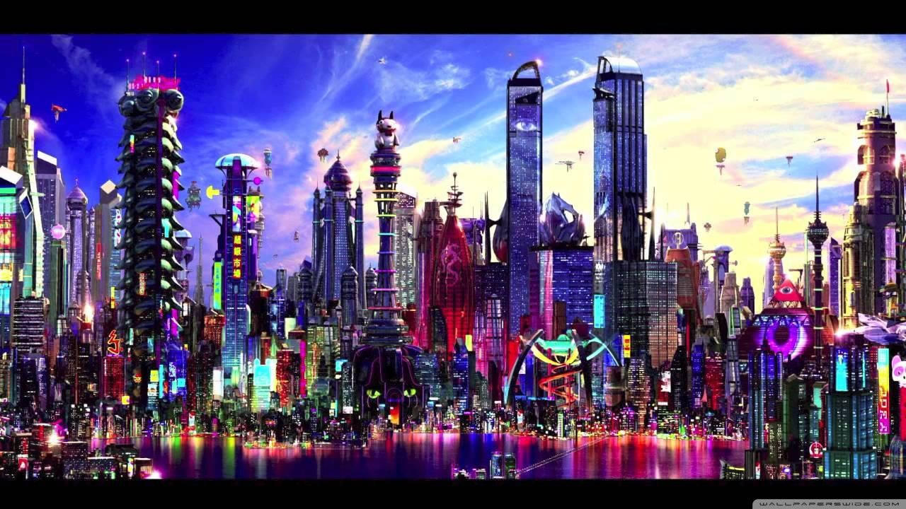 Colorful Futuristic City