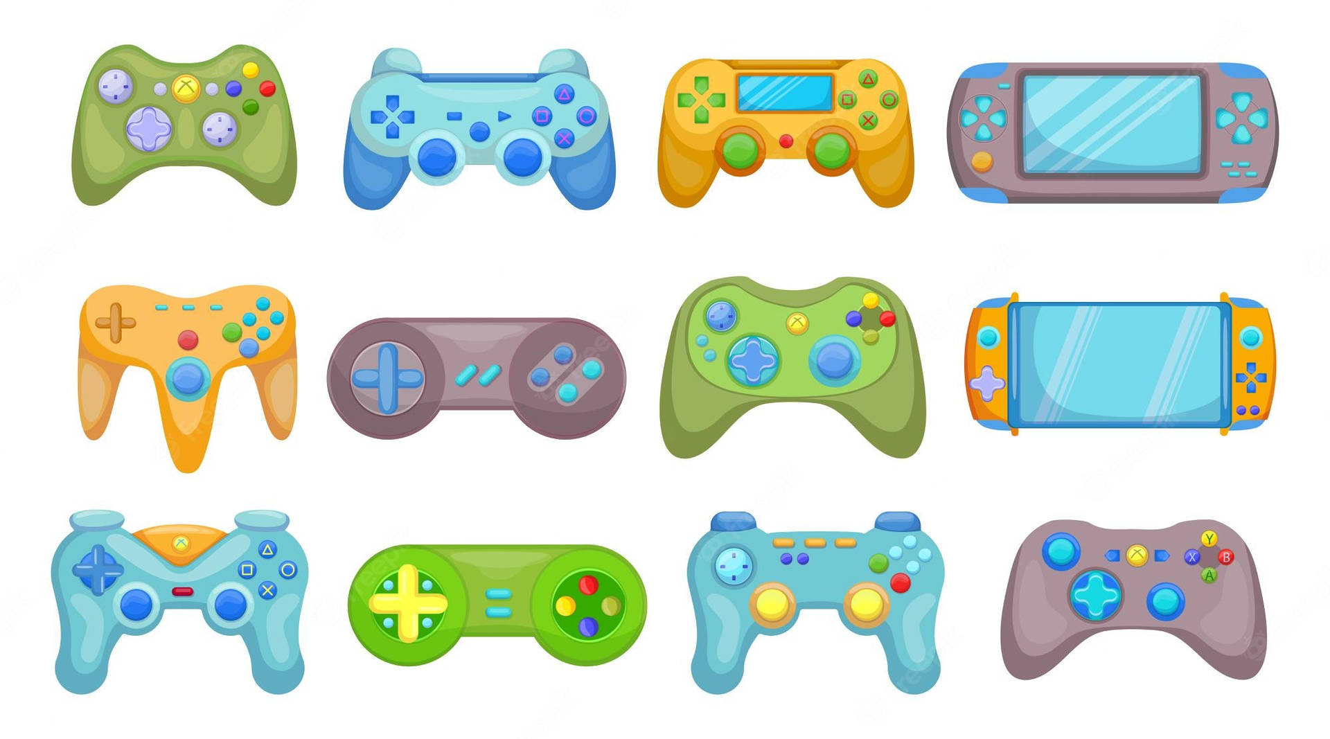Colorful Game Controllers Picture
