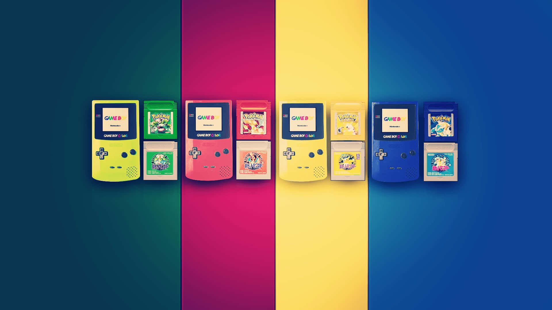 Colorful Gameboy Pokemon Editions Wallpaper