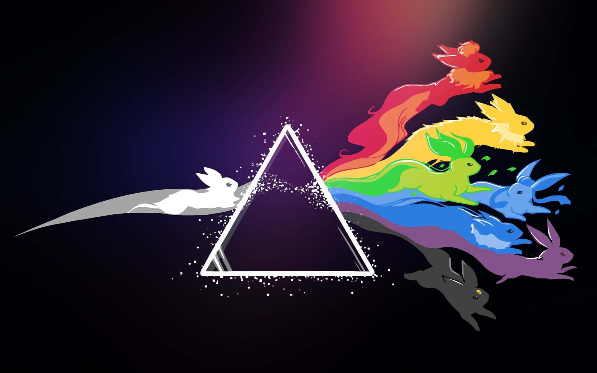 Enregnbågsfärgad Triangel Med En Regnbågsfärgad Drake Wallpaper