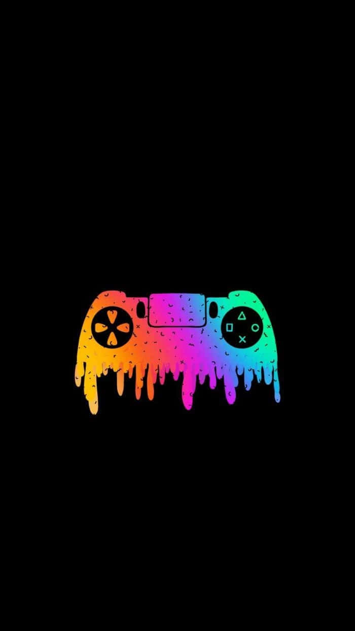 Colorful_ Gaming_ Controller_ Drip_ Art Wallpaper