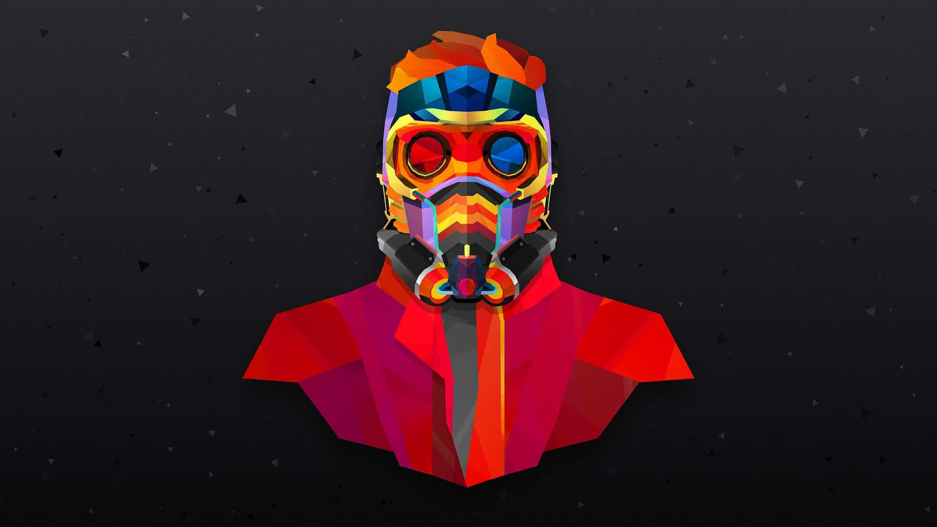 A Man In A Colorful Suit With A Gas Mask Wallpaper