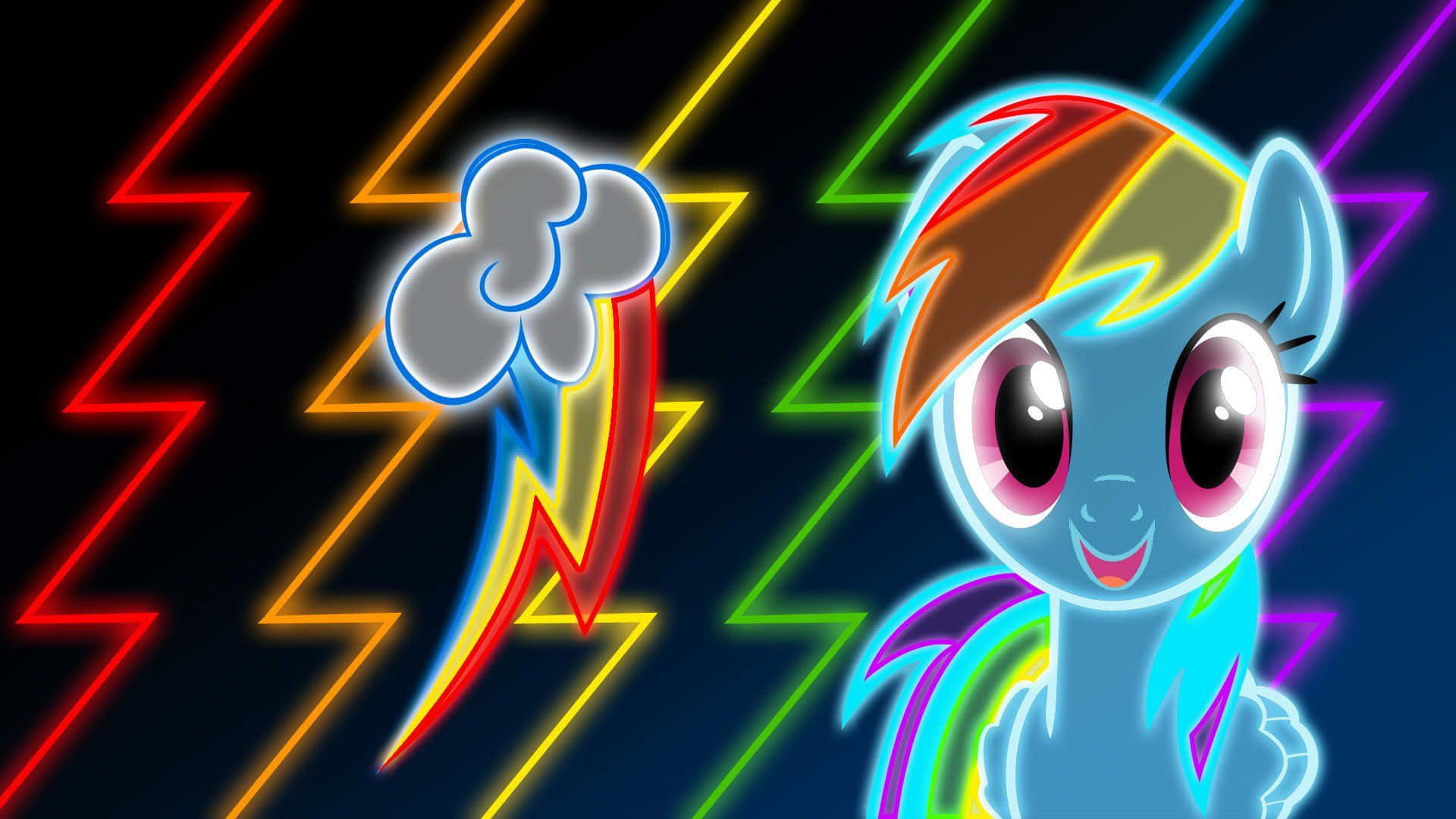 A Rainbow Dash And Rainbow Dash In The Background Wallpaper