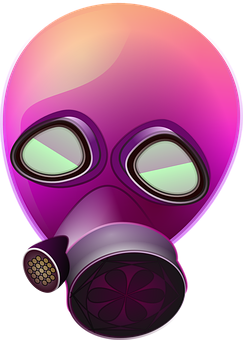 Colorful Gas Mask Illustration PNG