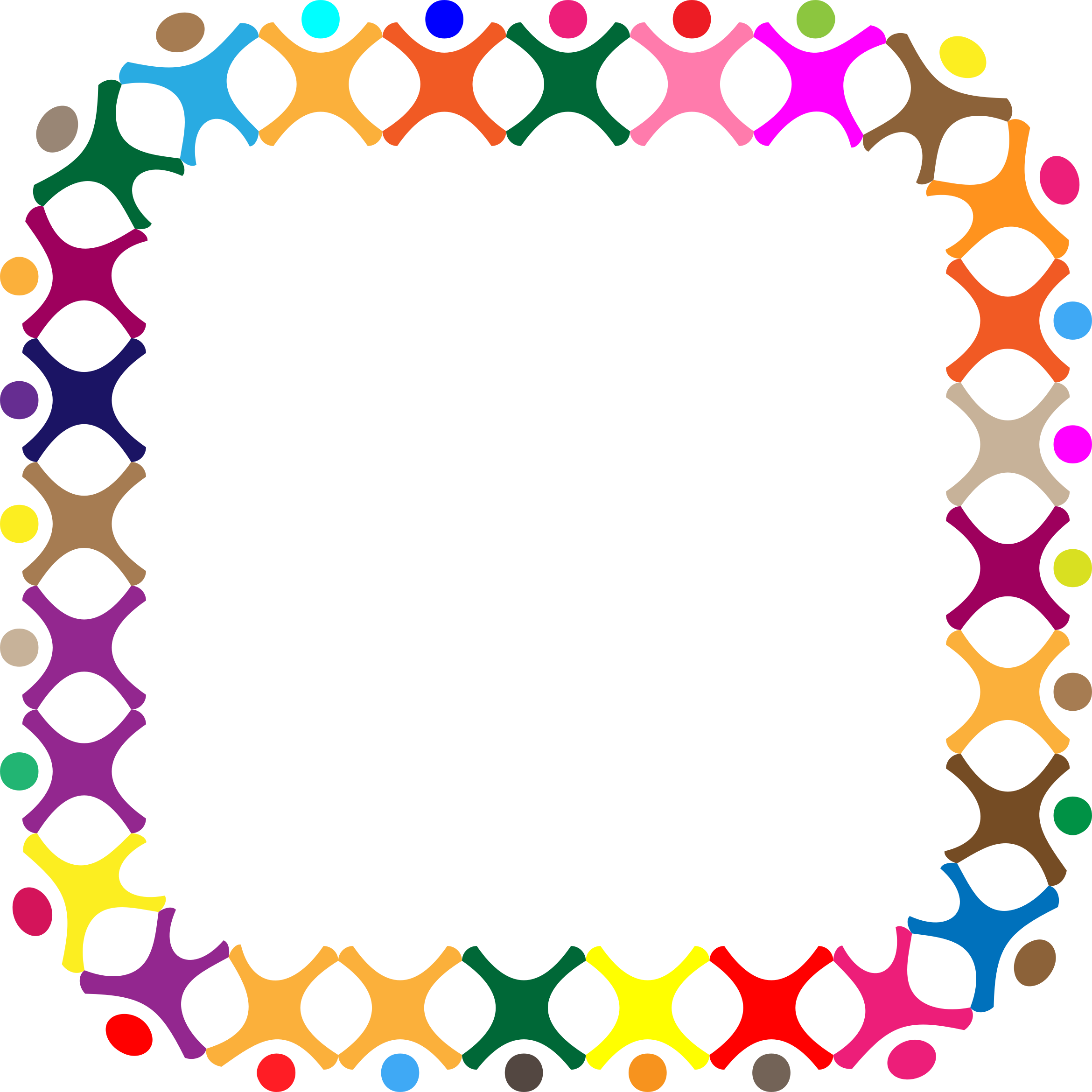 Colorful Gear Border Frame PNG