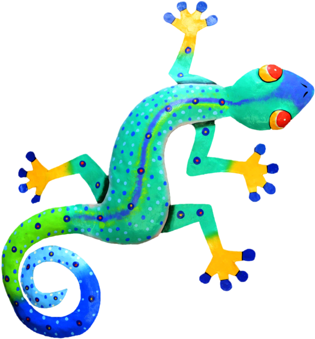 Colorful Gecko Illustration PNG