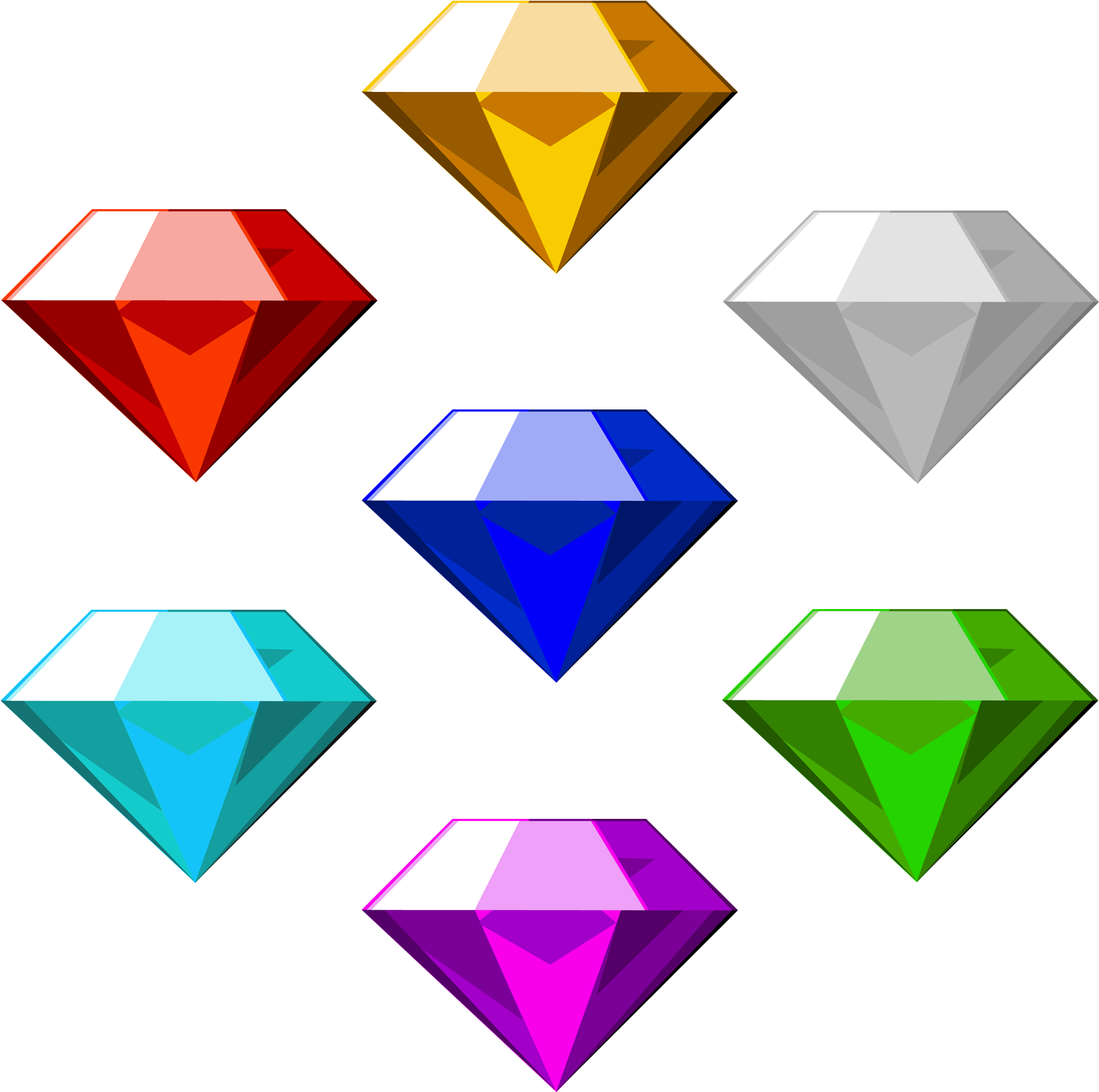 Colorful Gemstone Vector Illustration PNG