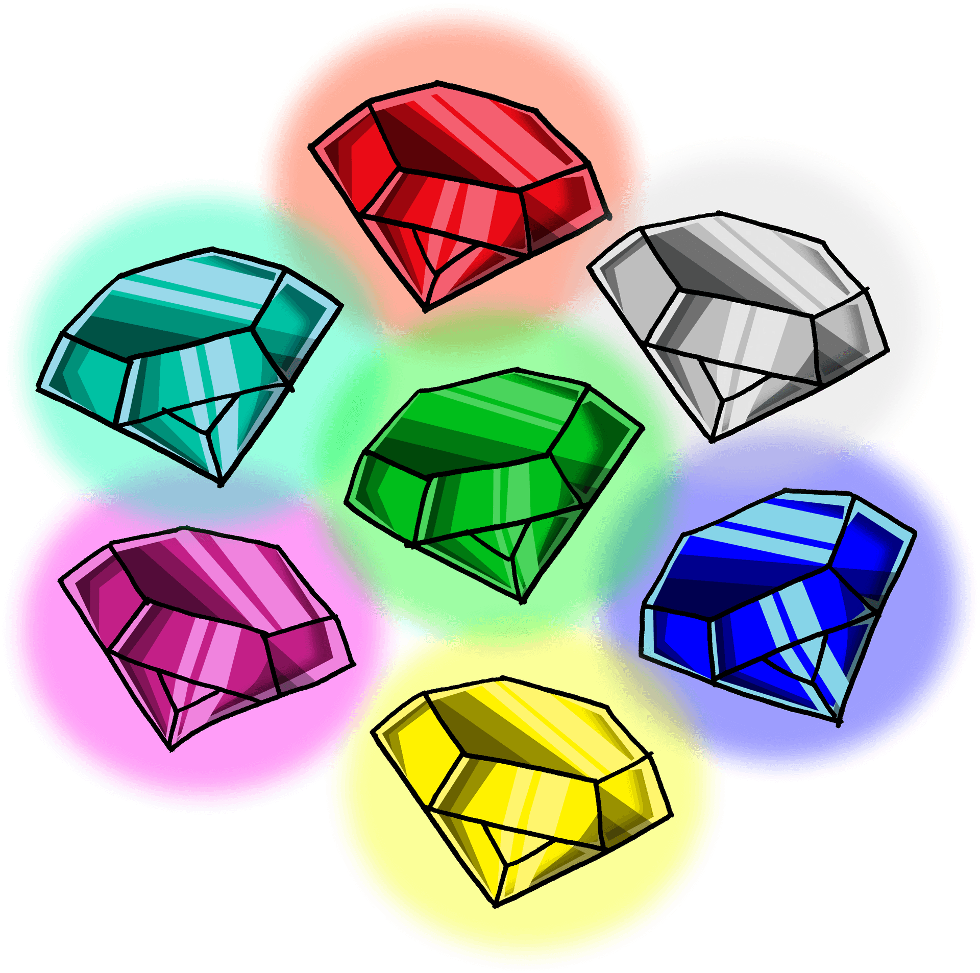 Colorful Gemstones Circle PNG