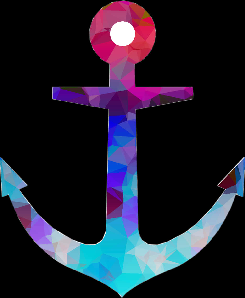 Colorful Geometric Anchor Art PNG