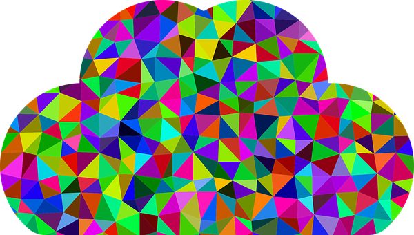 Colorful Geometric Cloud Pattern PNG