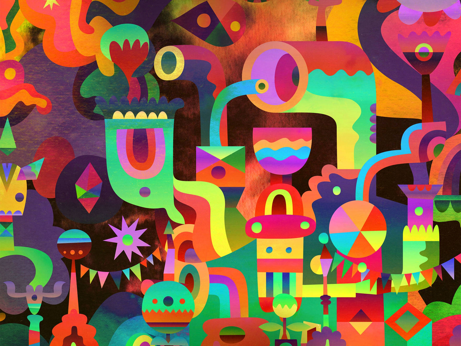 Colorful Geometric Designs Wallpaper