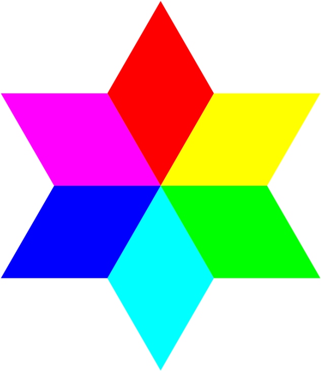 Colorful Geometric Diamond Composition PNG