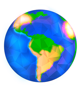 Colorful Geometric Earth Representation PNG