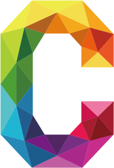 Colorful Geometric Letter C PNG