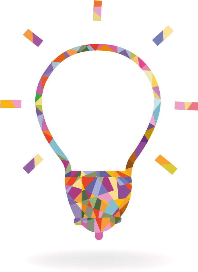 Colorful Geometric Lightbulb Idea PNG