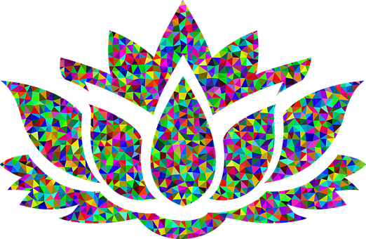 Colorful Geometric Lotus Flower PNG