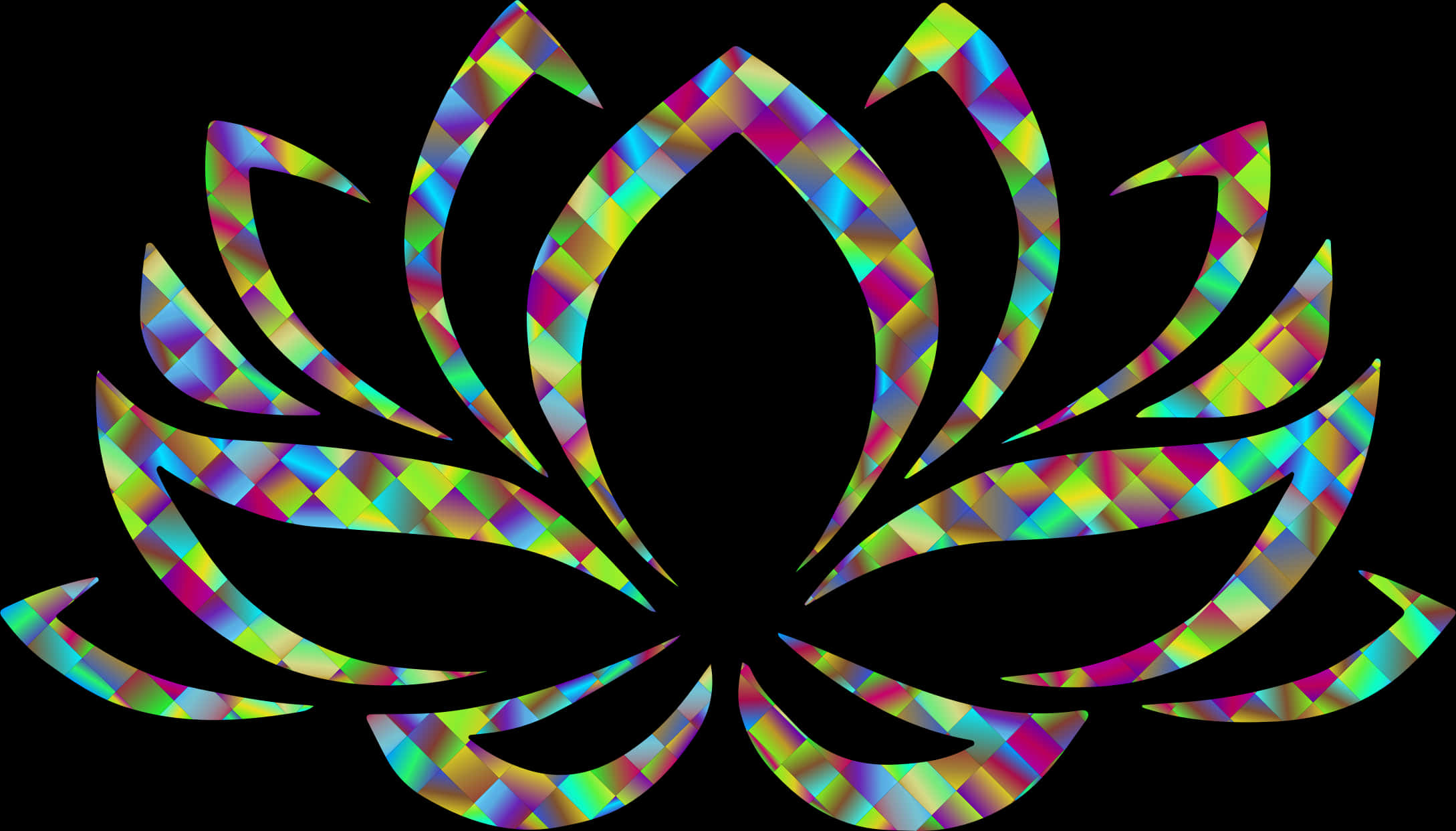 Colorful Geometric Lotus Graphic PNG
