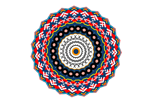 Colorful Geometric Mandala Art PNG