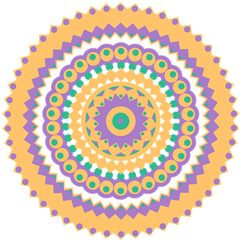 Colorful Geometric Mandala Art PNG