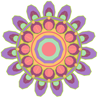 Colorful Geometric Mandala Art PNG