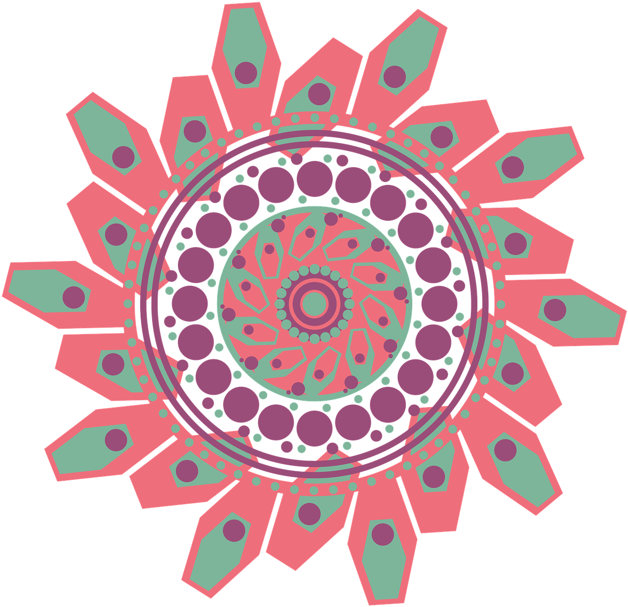 Colorful Geometric Mandala Design PNG