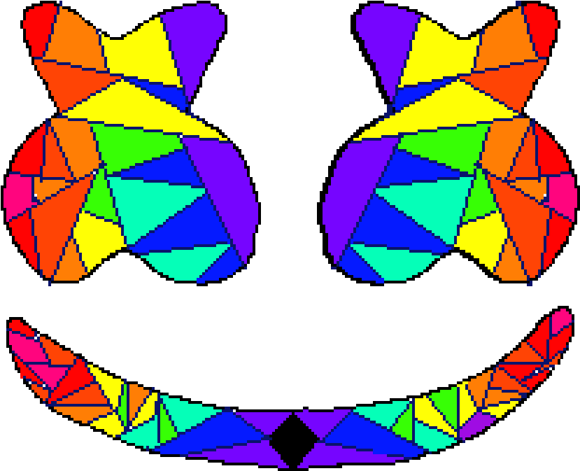 Colorful Geometric Marshmello Helmet PNG