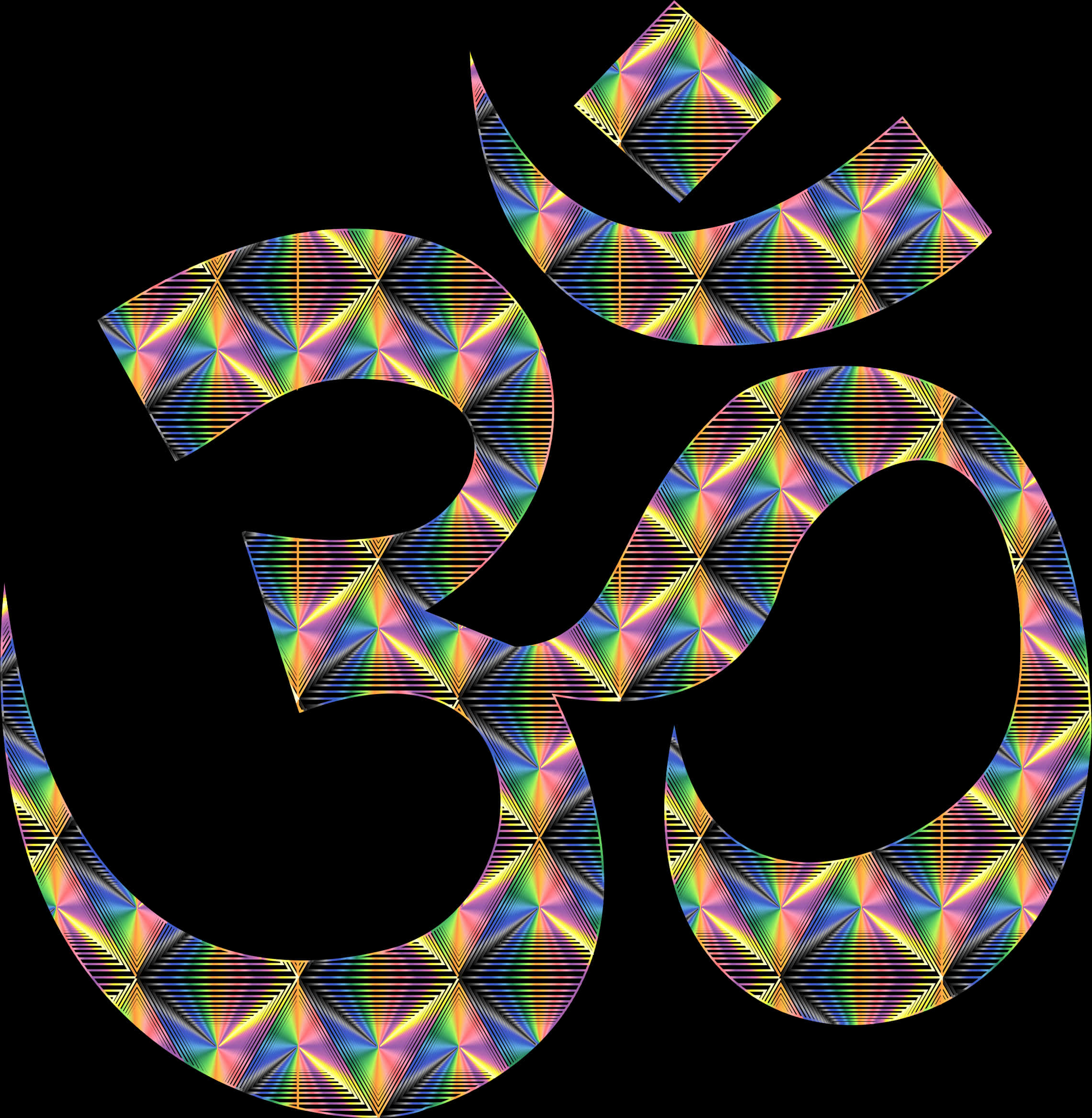 Colorful Geometric Om Symbol PNG