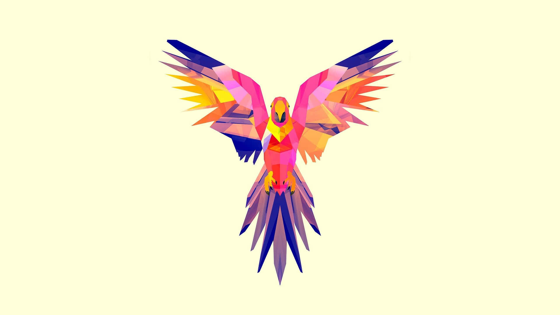 Colorful Geometric Parrot Illustration Wallpaper
