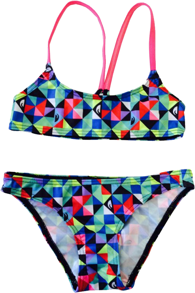 Colorful Geometric Pattern Bikini PNG
