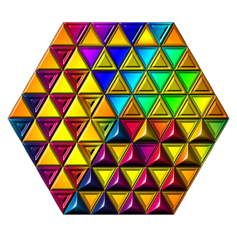 Colorful Geometric Pattern Hexagon PNG