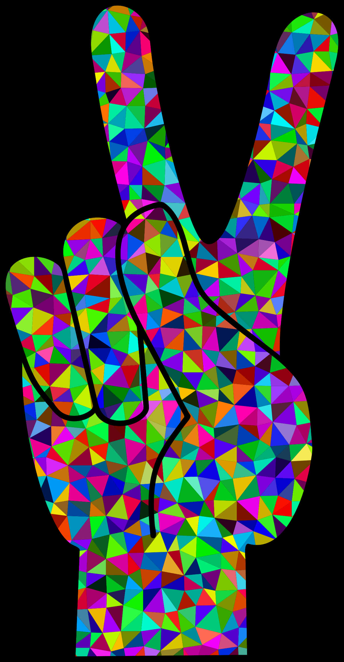 Colorful Geometric Peace Sign PNG