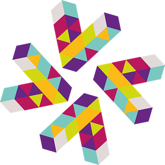 Colorful Geometric Penrose Tiles PNG