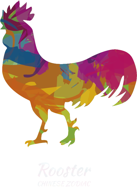 Colorful Geometric Rooster Chinese Zodiac PNG