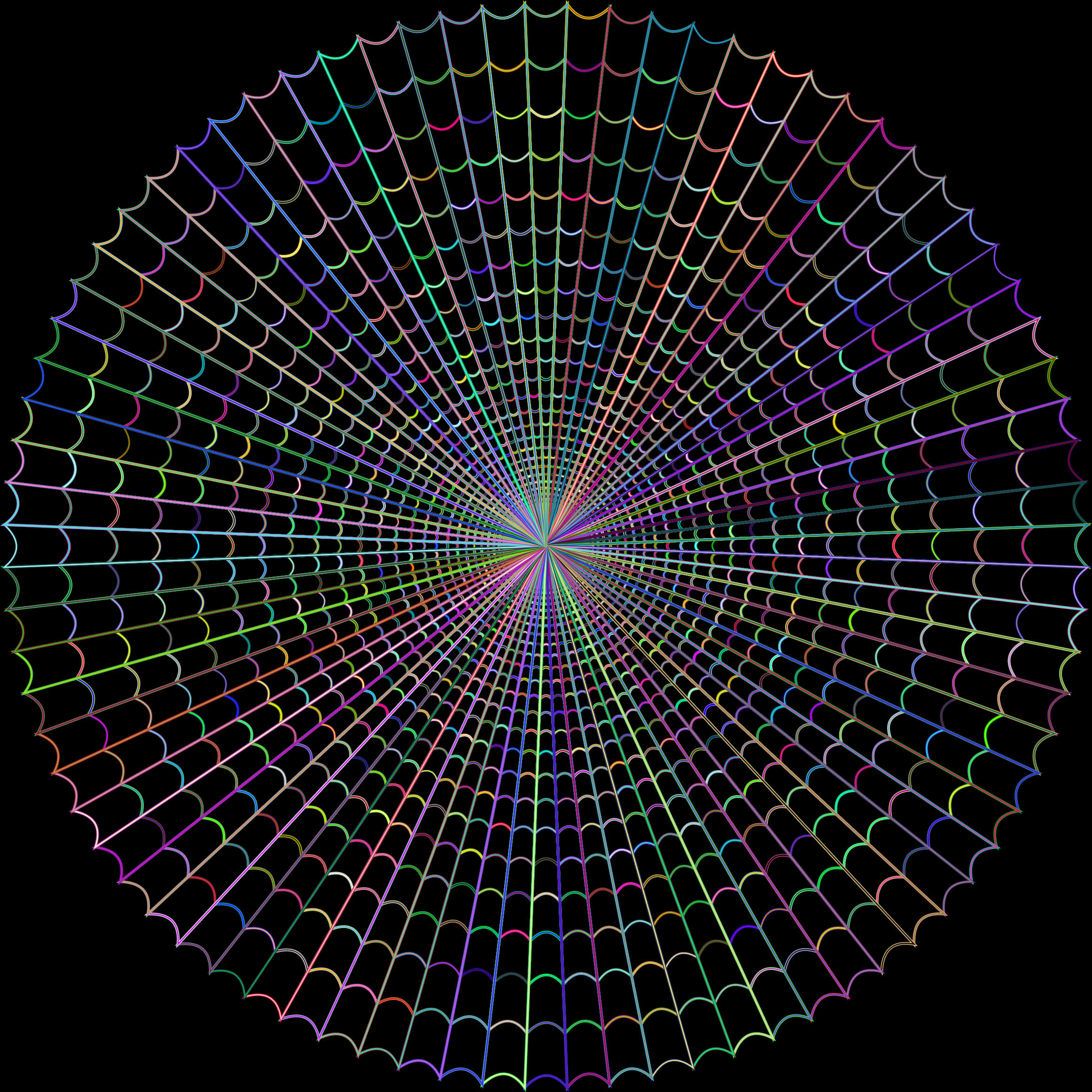 Colorful Geometric Spider Web PNG