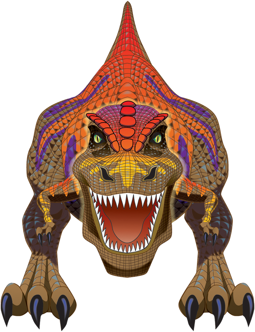 Colorful Geometric Tyrannosaurus Rex PNG