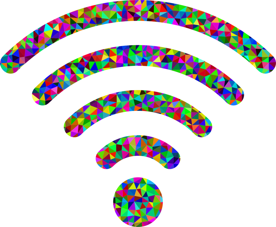 Colorful Geometric Wi Fi Symbol PNG