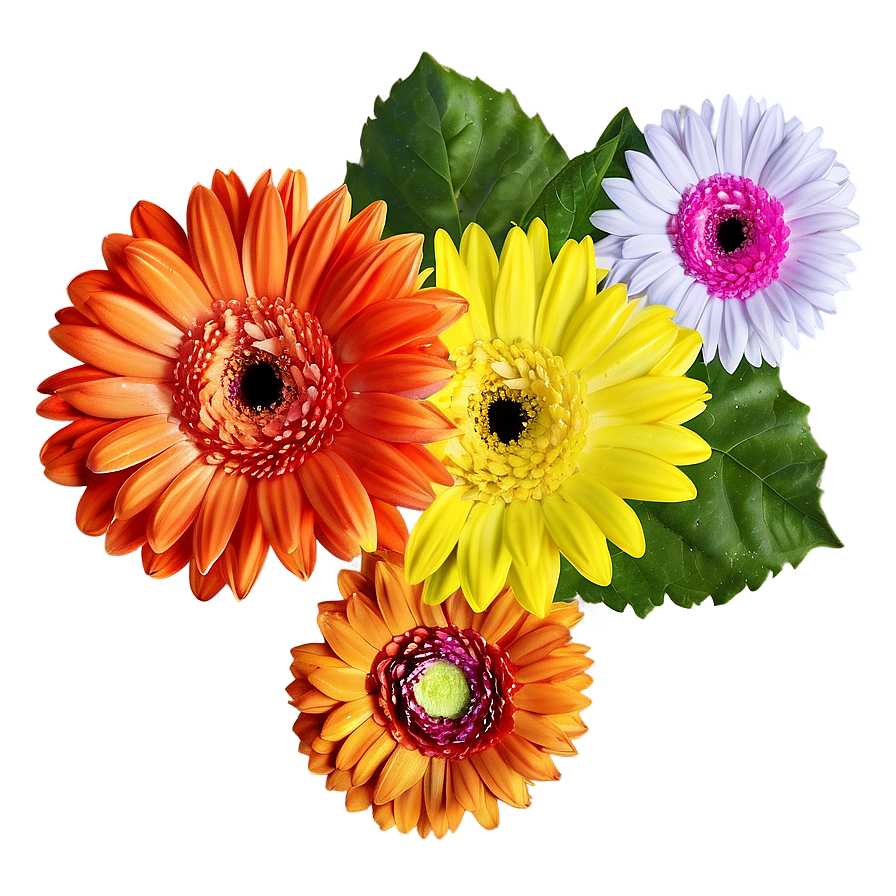 Download Colorful Gerbera Daisies Png 04292024 | Wallpapers.com