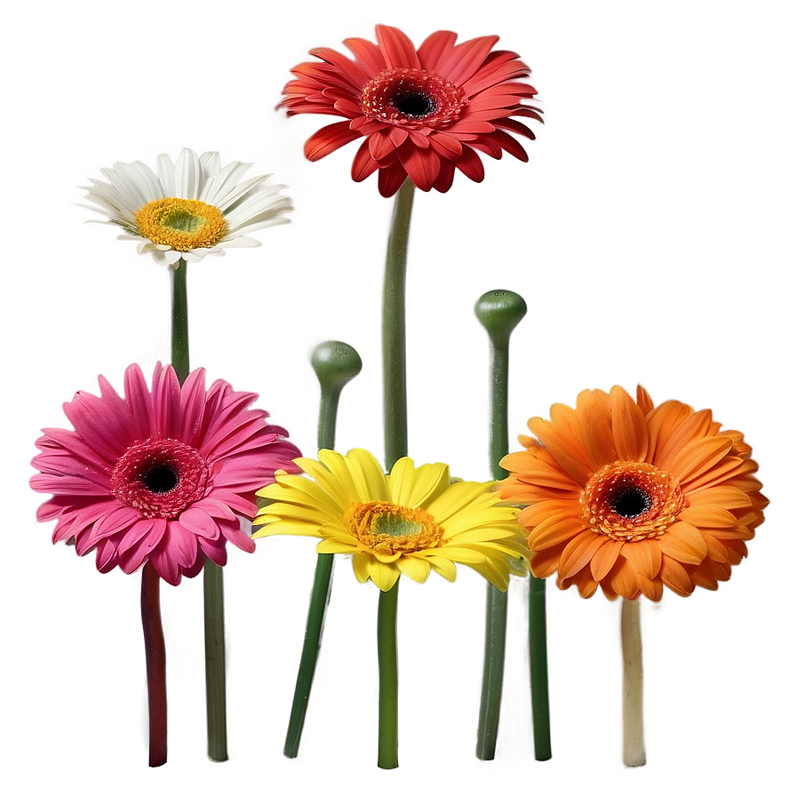 Download Colorful Gerbera Daisies Png Avi21 | Wallpapers.com