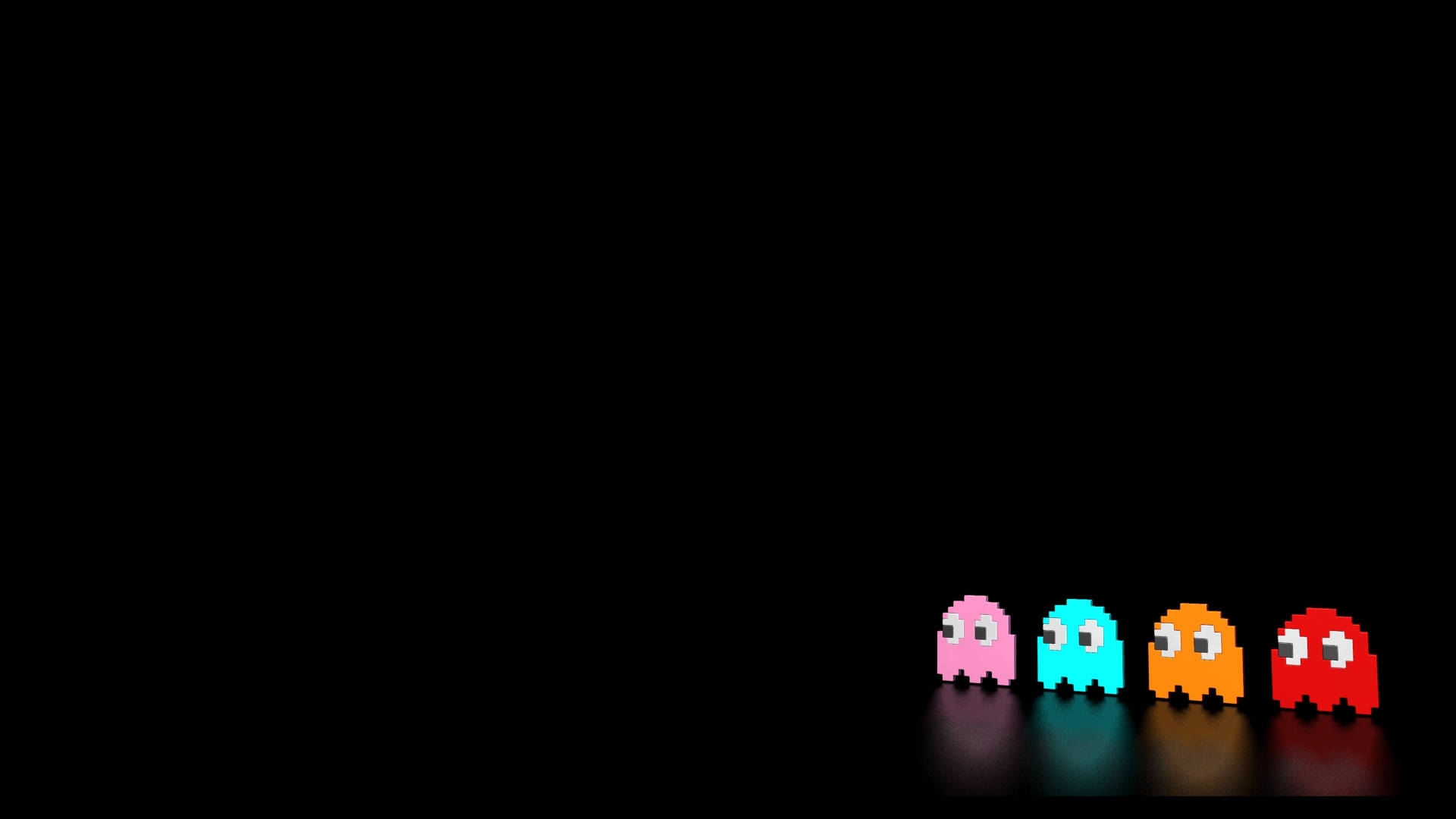 Colorful Ghosts Characters Of Pac Man Video Game Wallpaper