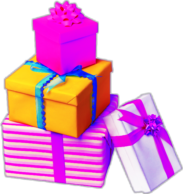 Colorful Gift Boxes Stacked PNG