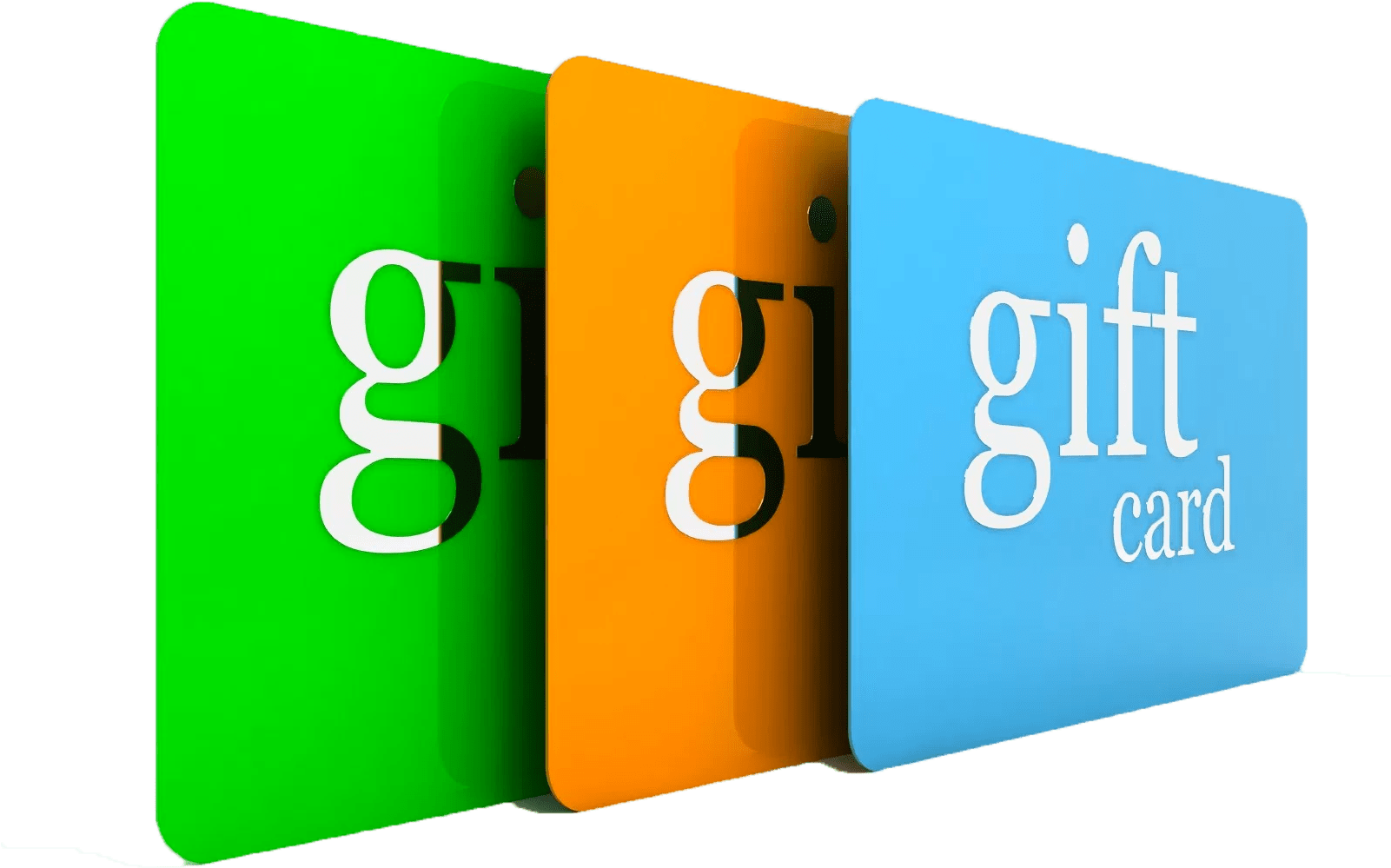 Colorful Gift Cards Display PNG
