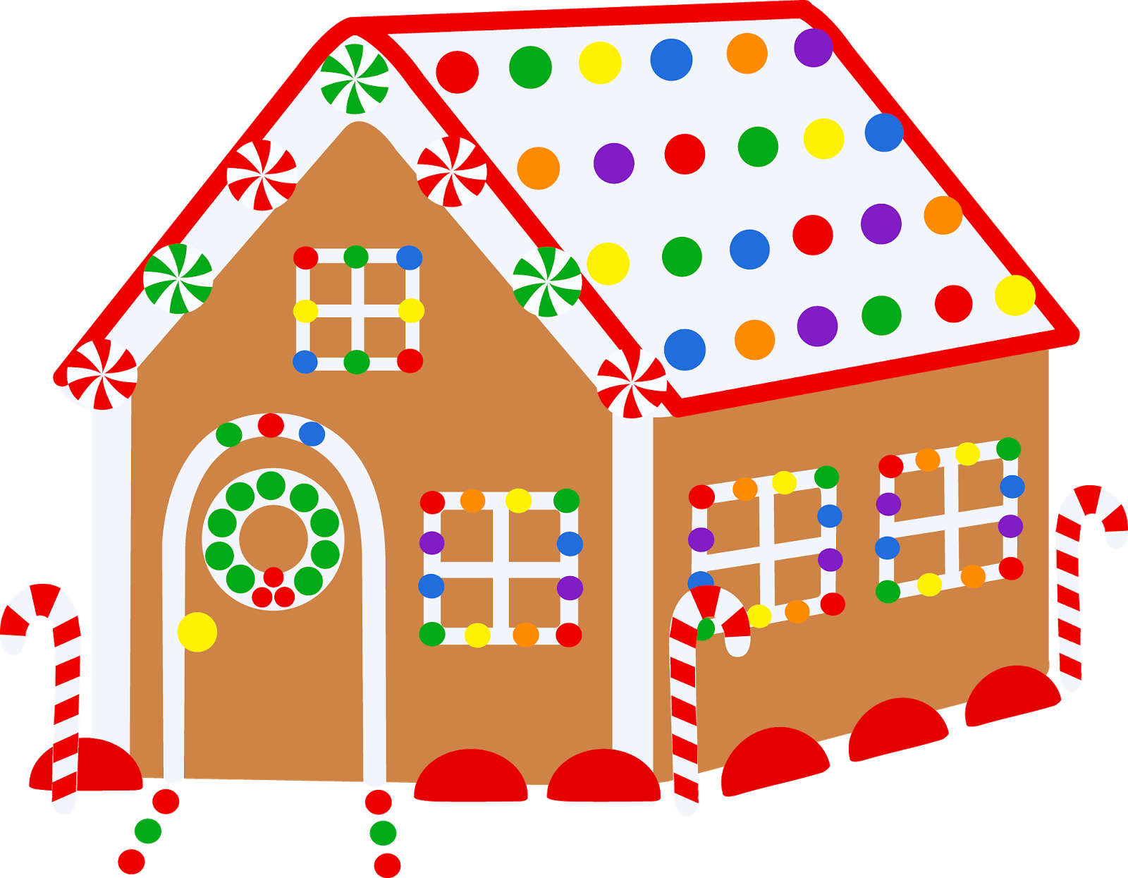 Colorful Gingerbread House Clipart PNG