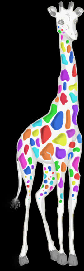 Colorful Giraffe Artwork PNG