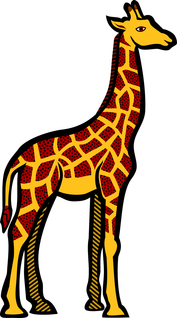 Colorful Giraffe Illustration PNG