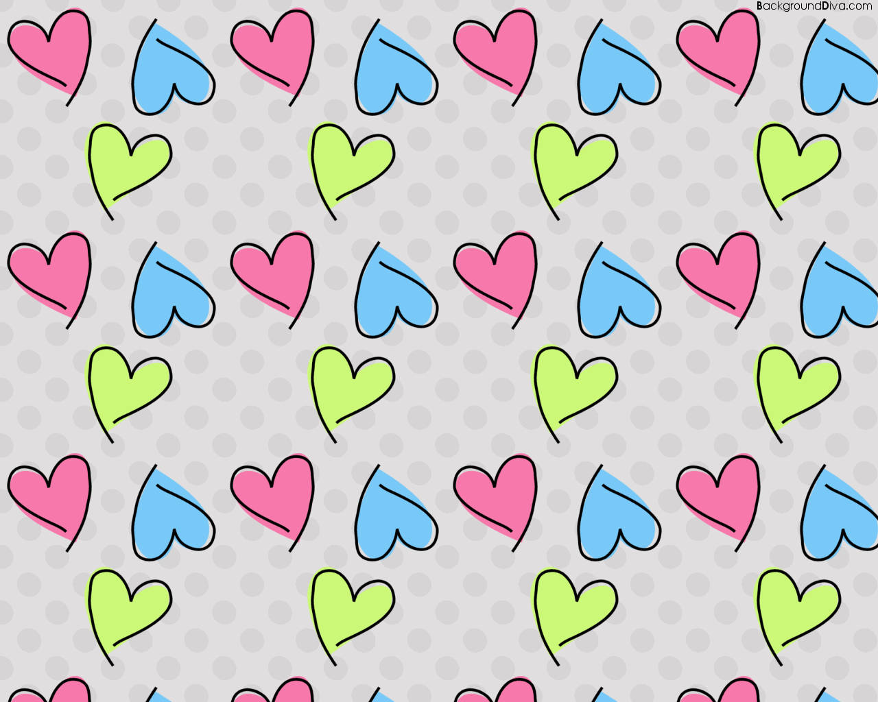 Spreading the love with girly heart scribbles Wallpaper